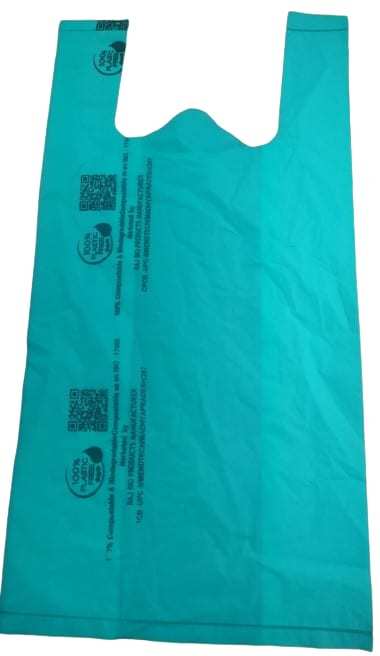 Raj Bio Compostable Eco Friendly Green Carry Bag, Size- 18 16