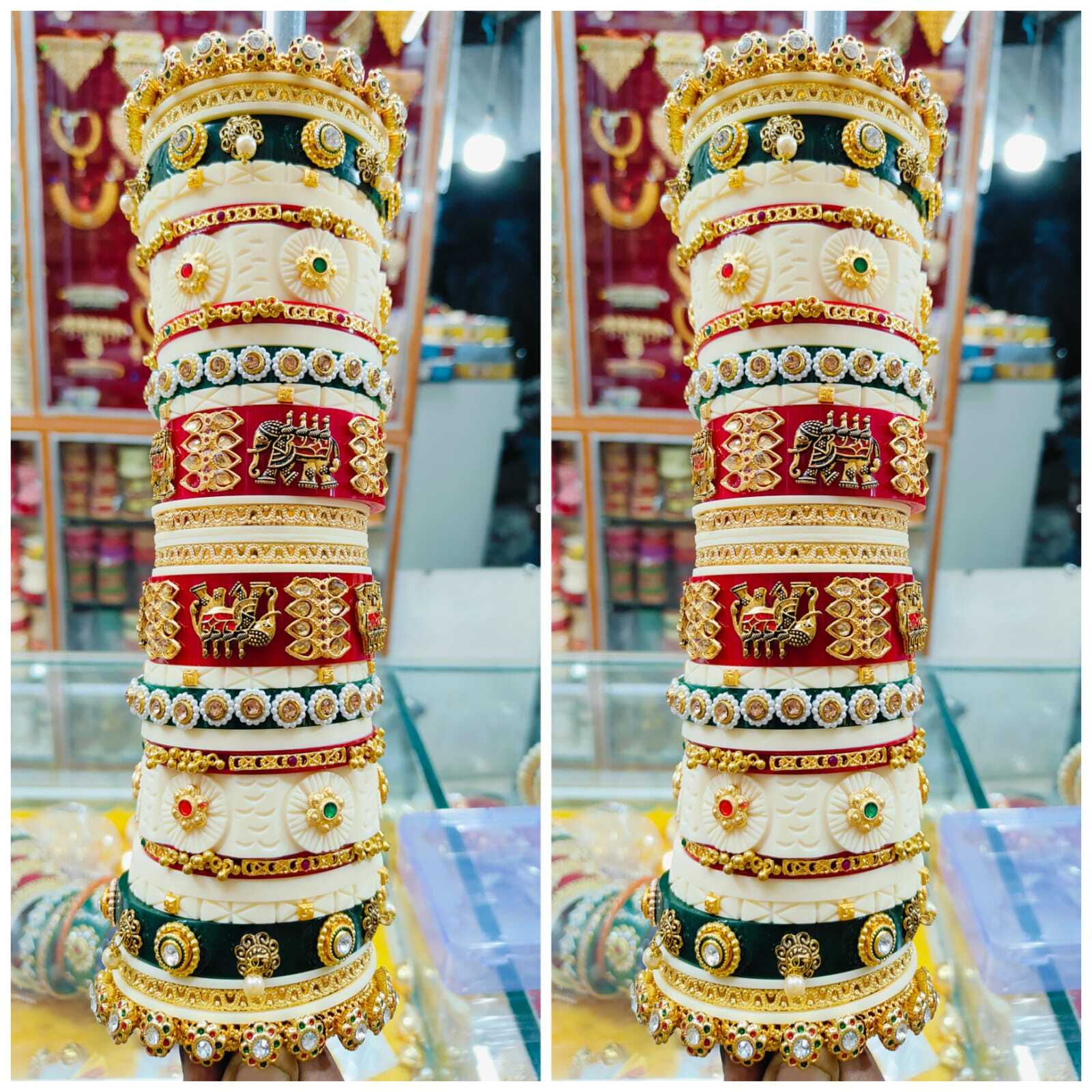 Red Gujarati Wedding Bangles Online Gujarati Bride Ethnix Gold