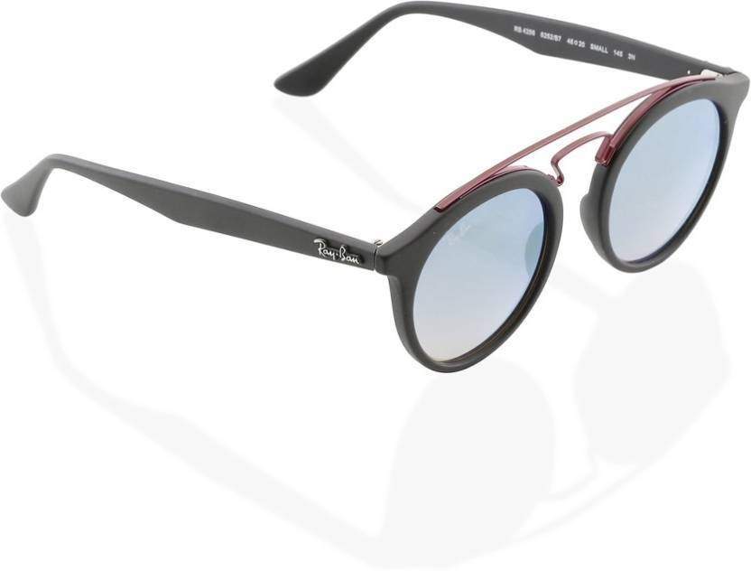 Ray-Ban 0RB42566252B746 Round Full Rim Unisex Sunglass (M, Black