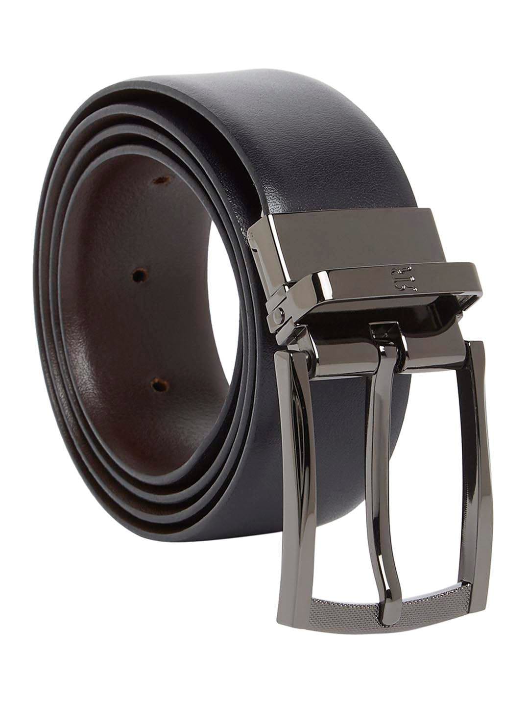 RAYMOND Men's Reversible Leather Belt (Size 32, Black, RZBX00622