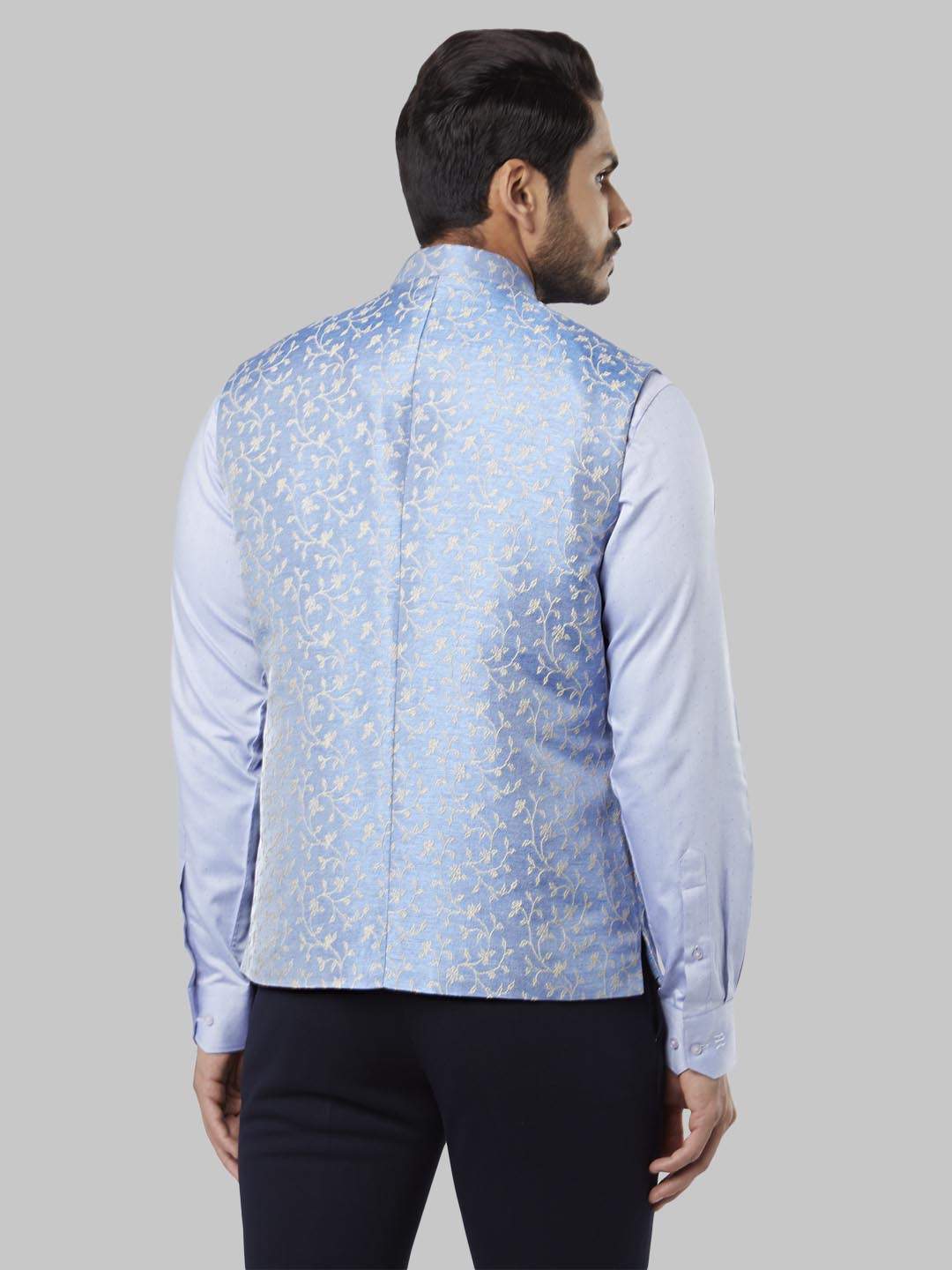 RAYMOND Men's Waistcoat (Size 40, Medium Blue, RIVX00218