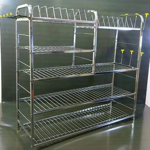 Rectangular Stainless Steel Wall Mount Kitchen Utensils Rack