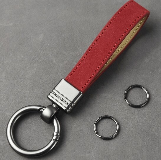 Red Rectangular Key Chain Genuine Red Leather Keychain, Plain Pattern in Delhi at best price by N ...