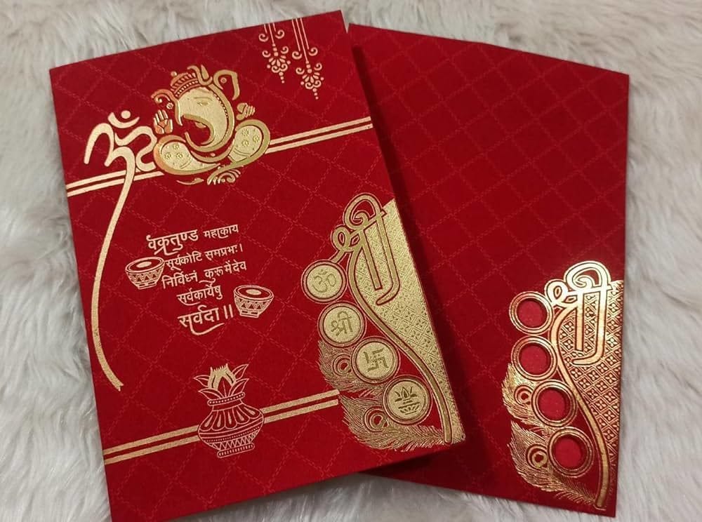 Red Paper Royal Wedding Card 11 x Inch in Thrissur at ₹ 25