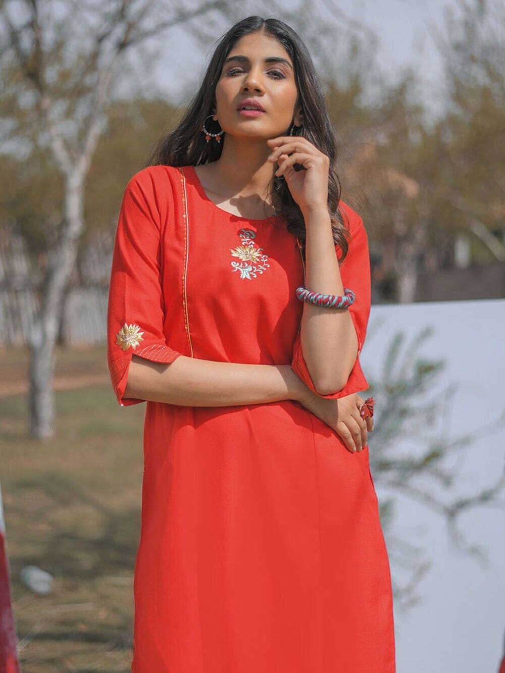 Red Straight Rayon Kurta in Jaipur at ₹ 500 Pc by Pink City