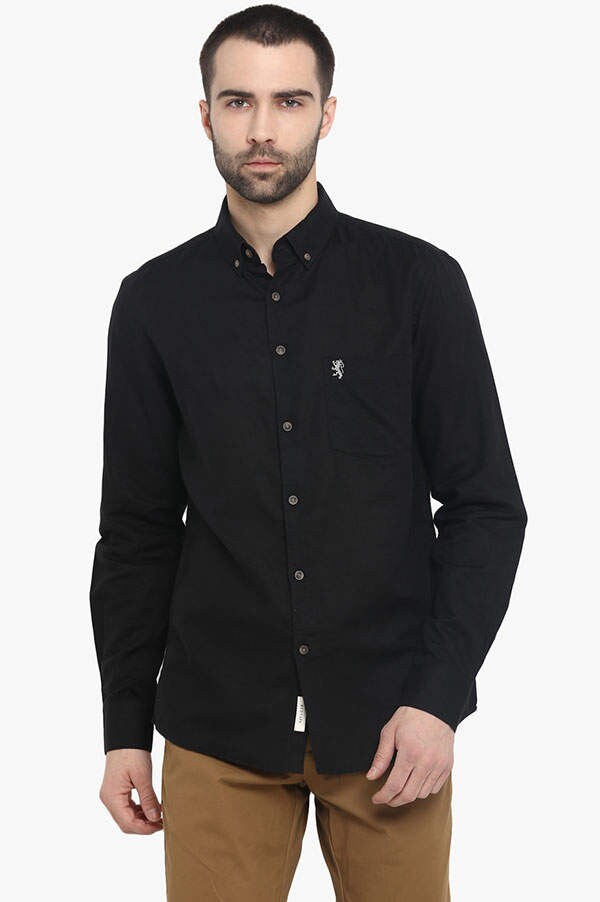 Red Tape Men's Casual Shirt (Black) in 