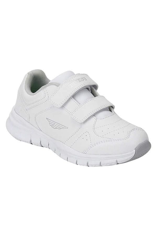 red tape shoes white