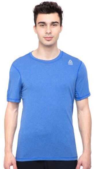 Reebok Men's Performance Blend Tee (Crushed Cobalt Melange, Size