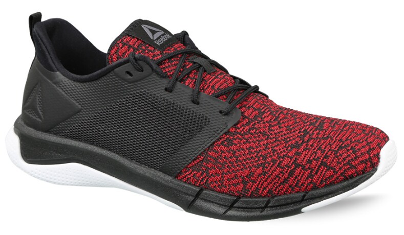 Reebok Men's Print Run Shoes (Black, Primal Red, White, Size