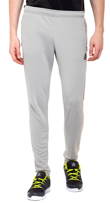 Reebok Mens Training Fon Basic Pants (Medium Grey Heather, Size