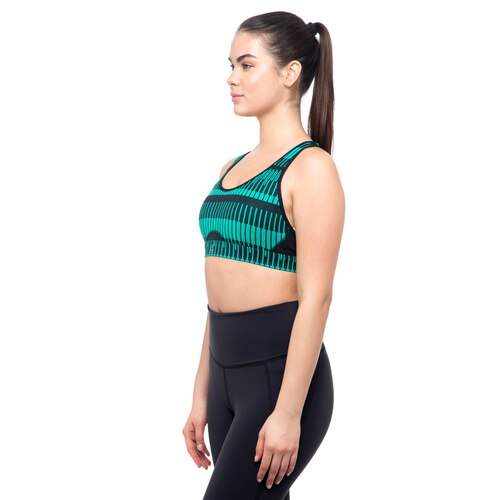 Reebok Dy8040 Women's Studio Cardio Hero Power- Moto Stripe Bra