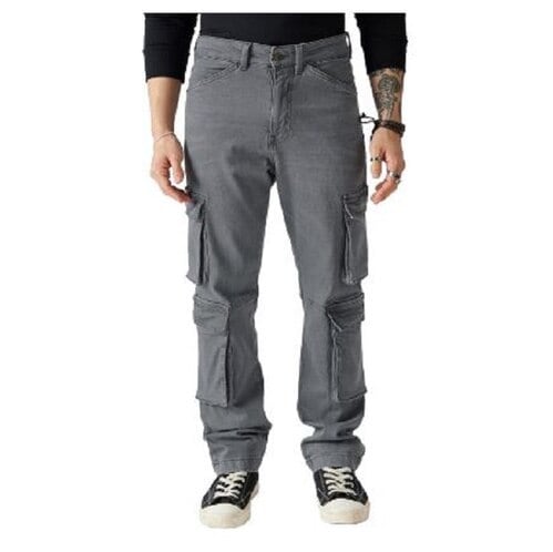 Regular Fit Denim Cargo Jeans For Mens (Grey) in Bhavnagar at