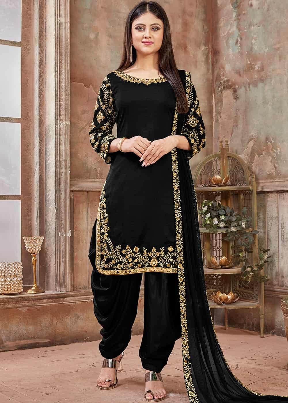 Regular Fit Satin Printed Punjabi Suit in Mumbai at ₹ 600