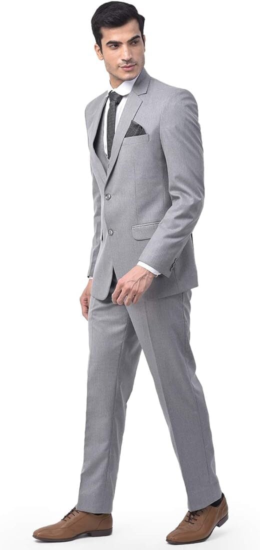 Reyon Wedding Three Piece Suit Size 40 Grey in Delhi at ₹ 4,000
