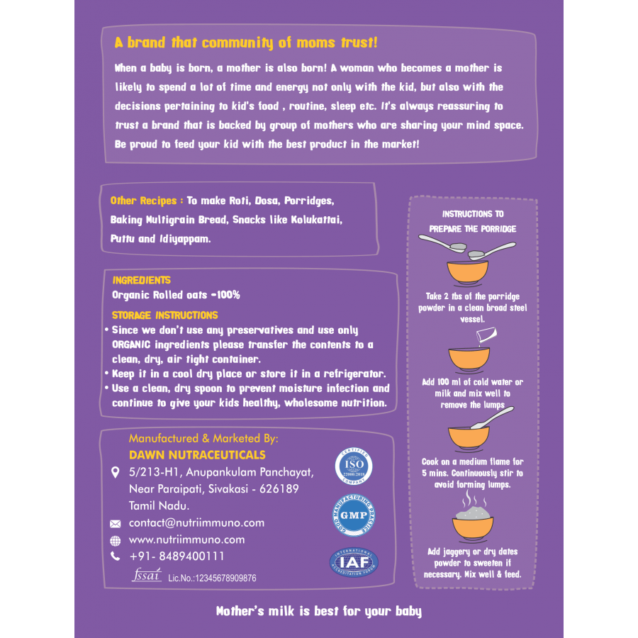Rolled Oats Powder in Sivakasi at ₹ 250 Unit by Dawn