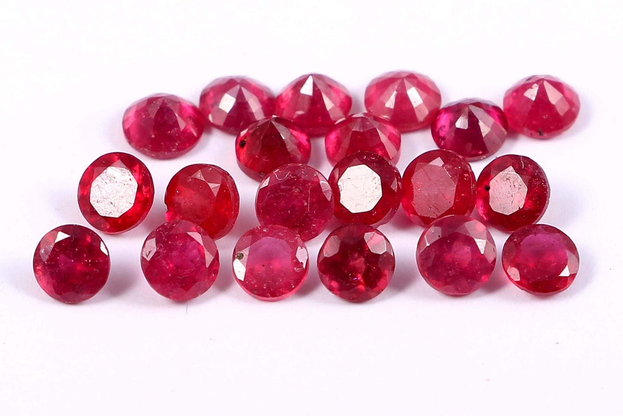 Round Cut Natural Ruby Loose Gemstone Calibrated mm 20 Pc in