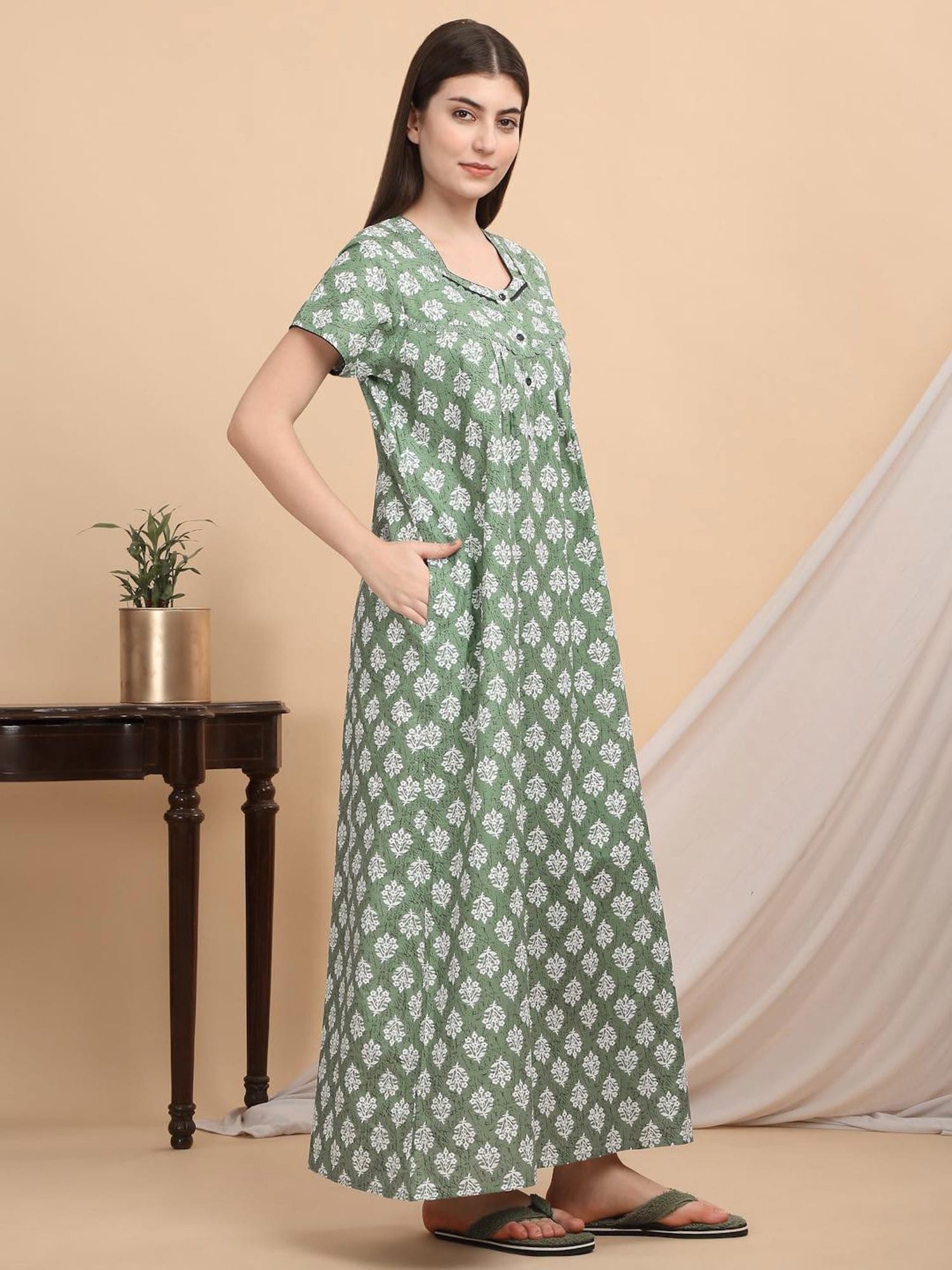 night dress neck designs Collar Nighty Frock Nighty Design Gown Clovia Nighties Collar Neck Designs Night Gown New Latest