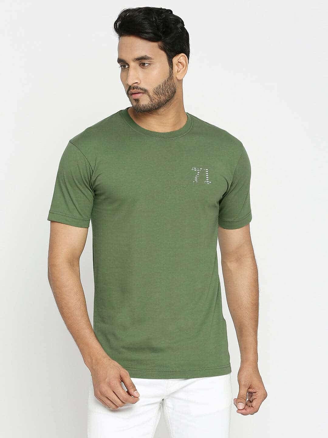Round Neck T-Shirt For Men (Green) in Delhi at ₹ 319 Pc by