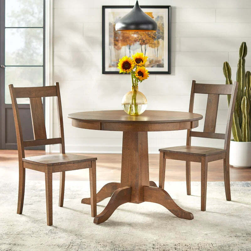 Table Set Round Table Light Wood Round Pedestal Dining Table Set