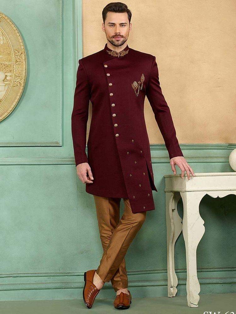 Royal Kurta Mens Asymmterical Fish Cut Indo Western Set (46