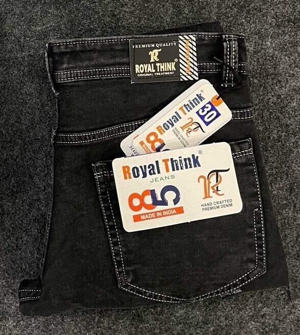 Royal Think Mens Denim Lycra Jeans Pant, Black, Size 30 Inch in