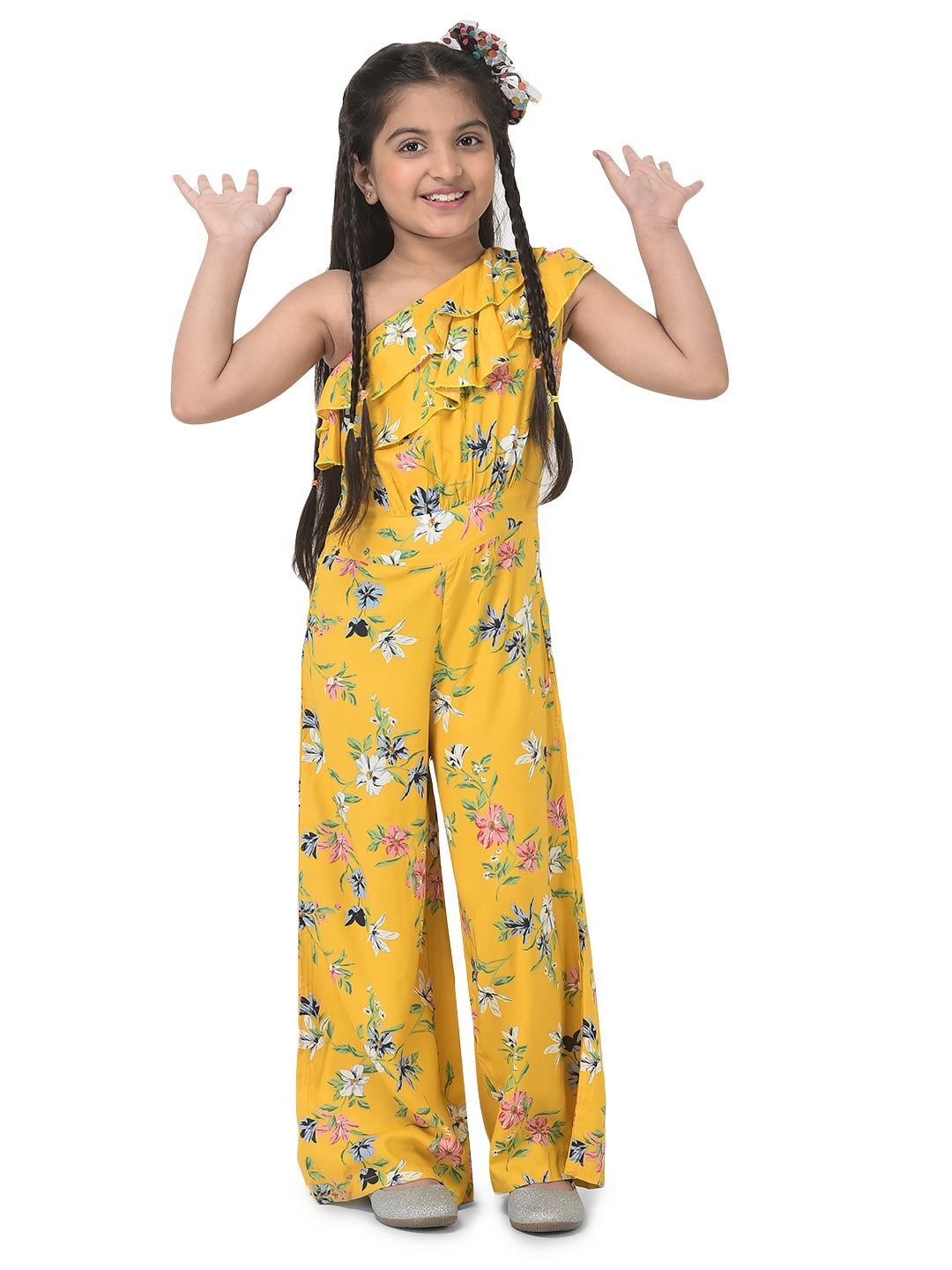 Mix Cotton Jumpsuit Dress For Girls (Green,Yellow) in Delhi at