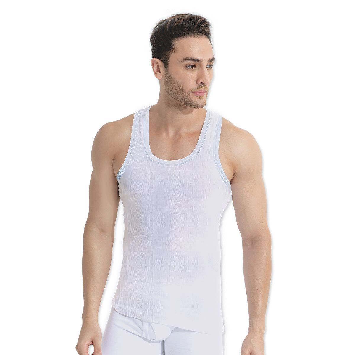 RUPA Frontline Rib 2X White Rn Vest (Men, 100 cm) in Guwahati at