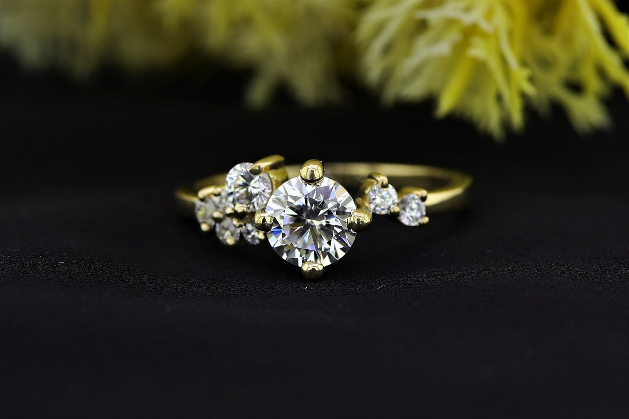 S925 Silver Moissanite Diamond Engagement Wedding Ring for Bridal