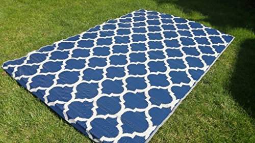 Buy Santa Barbara Collection 100 Recycled Plastic Outdoor Reversable Area Rug Rugs White Navy Blue Trellis San1001 Blue 311 X 53 Made In Usa Features Price Reviews Online In India Justdial