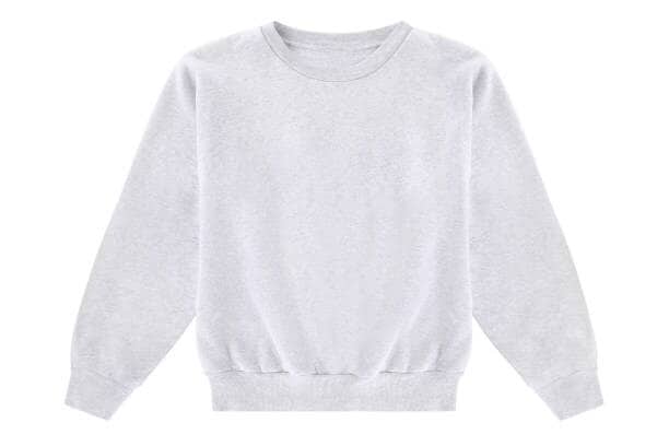 Plain Round Neck Cotton Blend Sweatshirt For Men White in