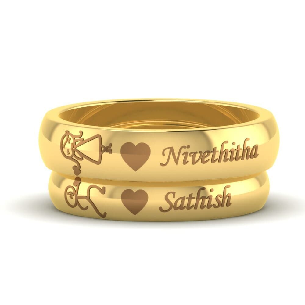 Second Hand Shiny Gold Couple Name Rings in Chennai at ₹ 3,000