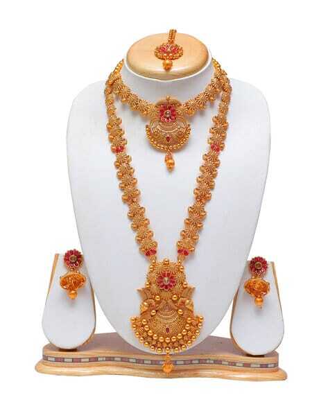 Second Hand Traditional Gold Plated Bridal Jewellery Set 25mm in