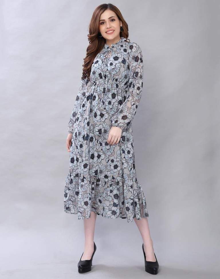 Selvia SLV193TK2991 Exquisite Grey Coloured Digital Printed