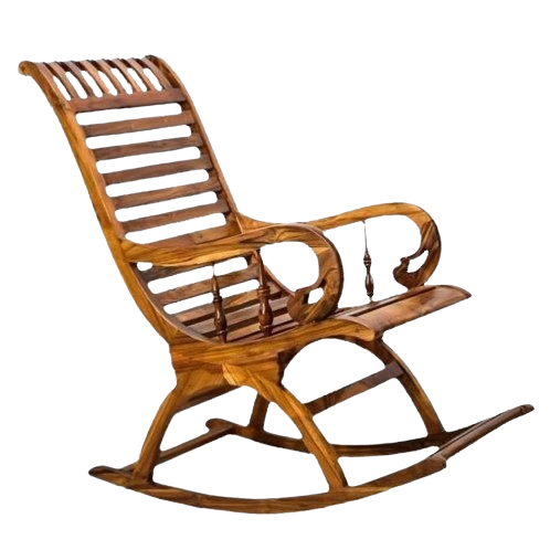 Sheesham Wood Rocking Chair With Armrest Brown in Delhi at