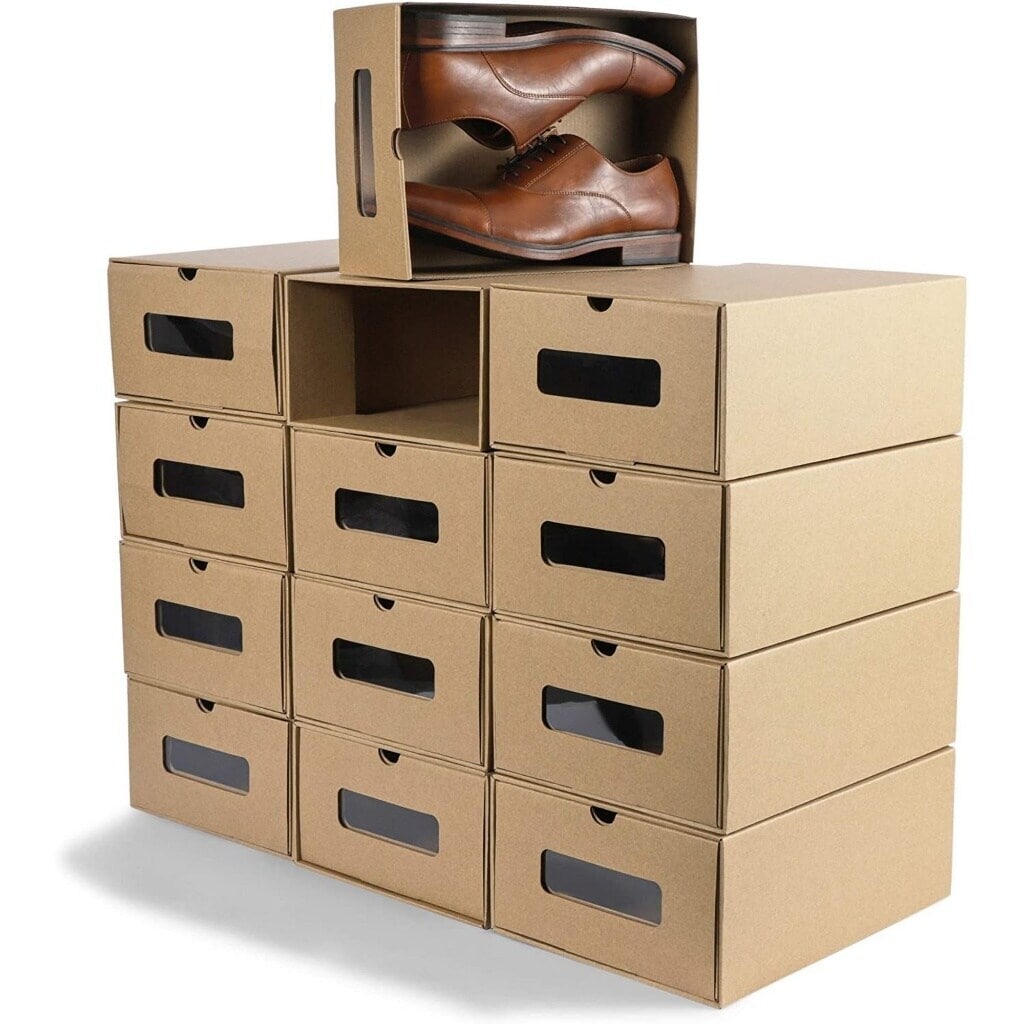 Cardboard Shoe Organizers Cardboard Shoe Storage Boxes 12 Pack