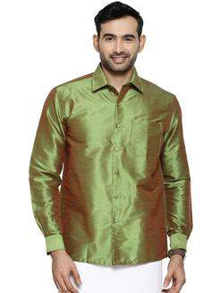 SILK PARK FULL SLEEVES SHIRT - PARROT 