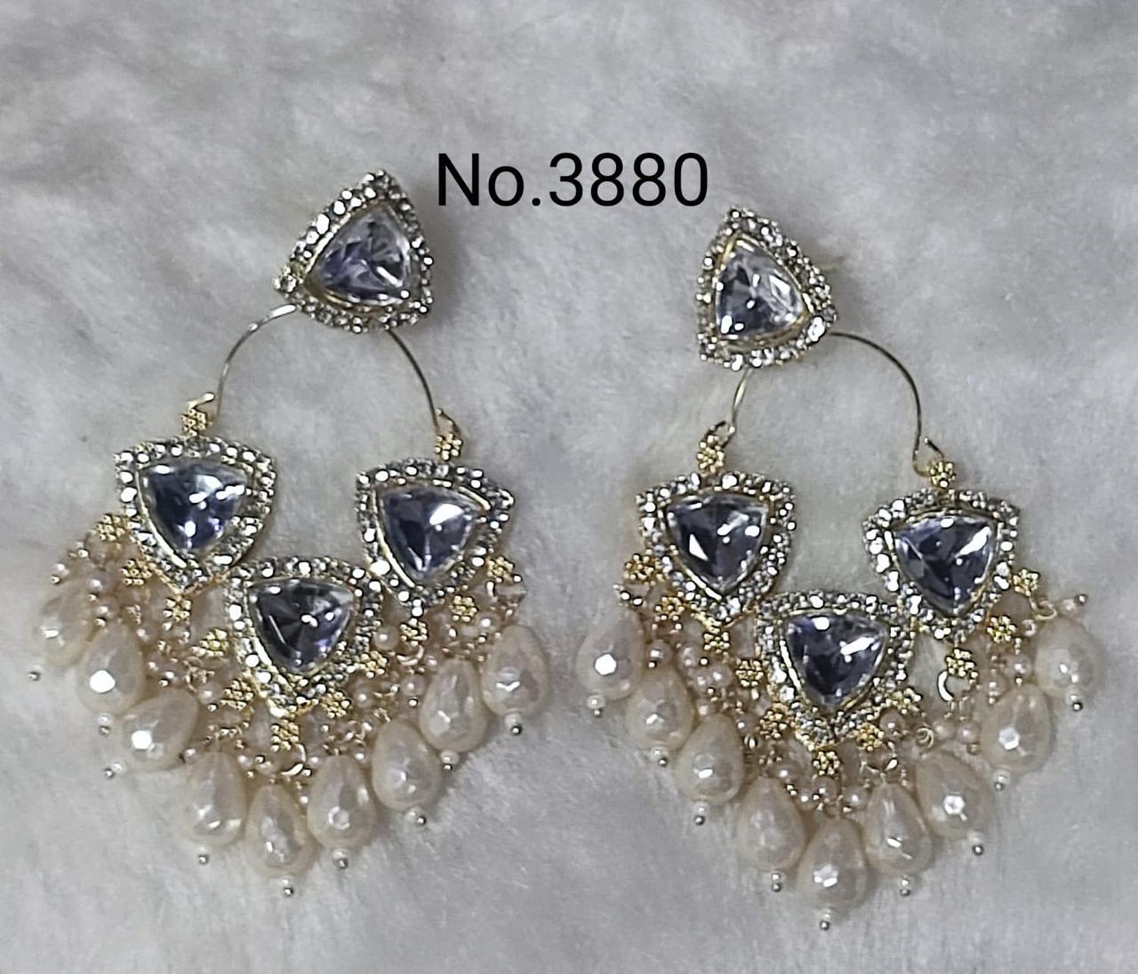 Silver Plated Kundan Stone Dangler Earrings in Delhi at ₹ 120