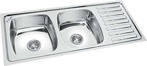 [View 28+] Stainless Steel Double Bowl Kitchen Sink With Drainboard