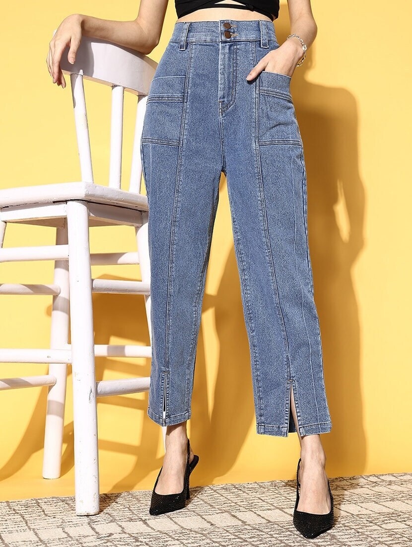 Women's XL Relaxed Fit Mid Rise Cotton Denim Jeans in Buldhana at