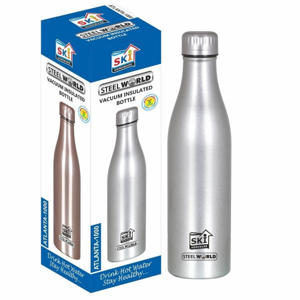 SKI ATLANTA VACCUM SILVER Stainless Steel BOTTLE 1000 ml in Mumbai