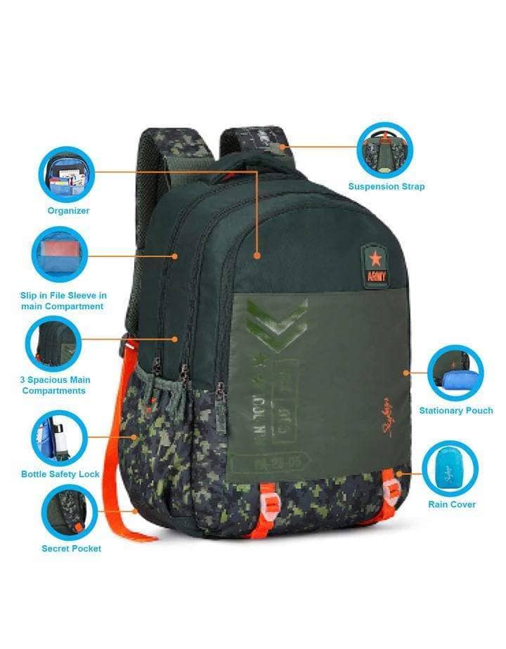 Skybags Astro Extra 02 With Raincover Bp (Olive) in Lucknow at