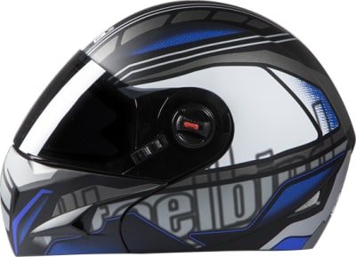Steelbird SB-41 Oscar Magnetic Full Face Helmet (Matte Black, Blue