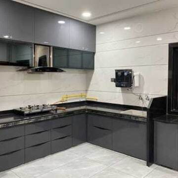 Sleek Handleless Modular Kitchen Cabinet in Indore at ₹ 40,000