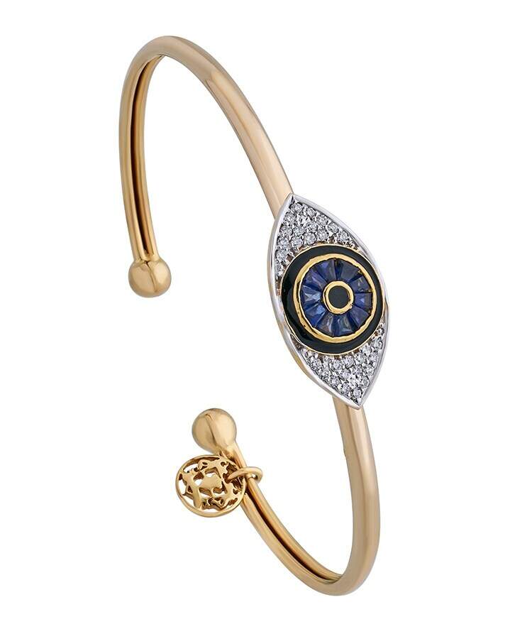 Slide Blue Baguette Evil Eye Bangle in Mumbai at ₹ 69,000 Pc by