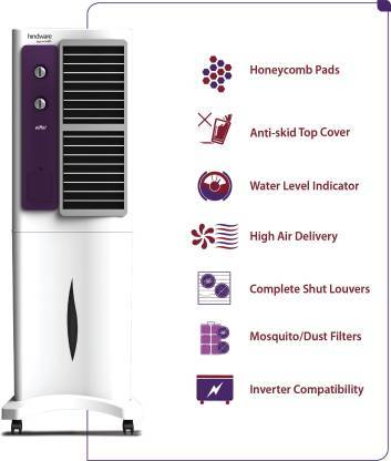 Hindware Snowcrest 42-HT 42 Litres Tower Air Cooler (Brick Red) in