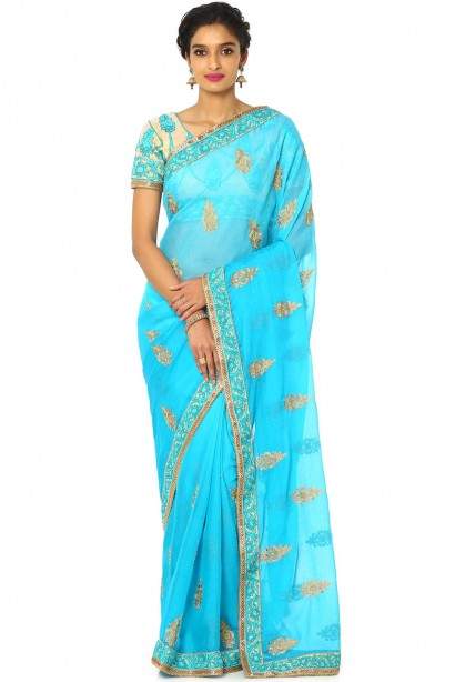 Soch STSH SR 23018 and Gold Zari Embroidered Georgette Traditional