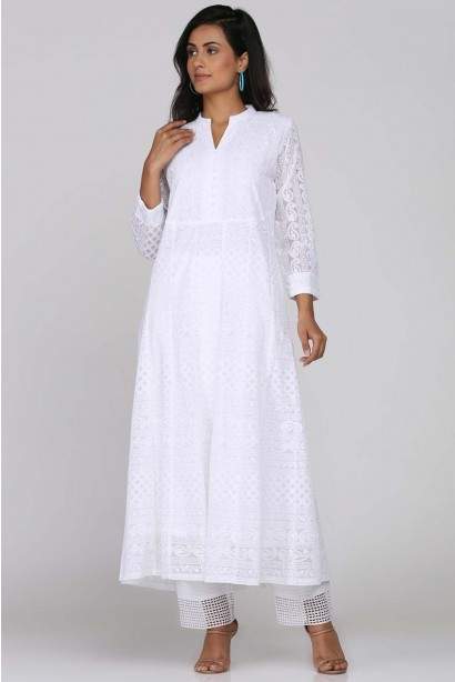 Soch Georgette Embroidered Ethnic Kurti (2XL, White, SOCH NC KT