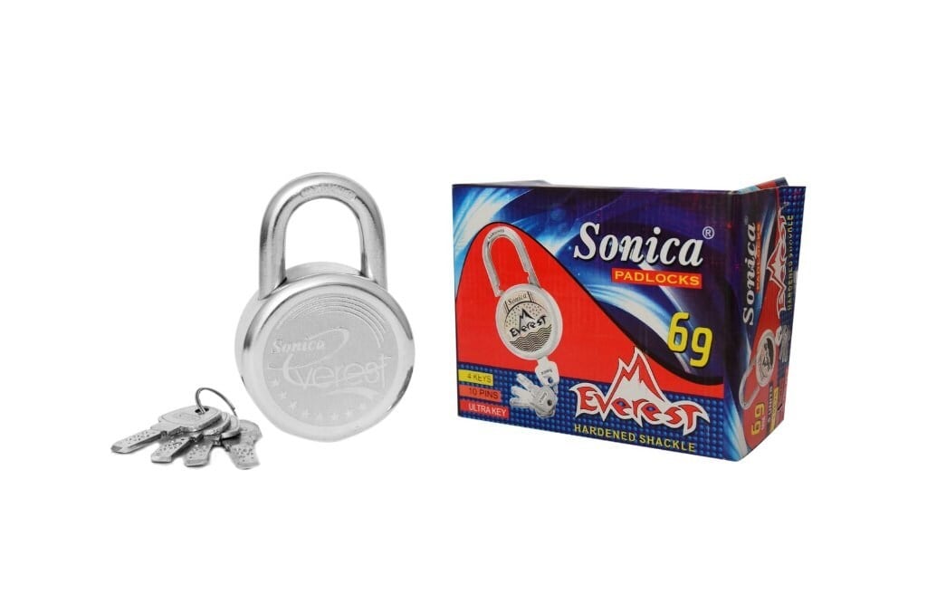 Sonica Everest Double Locking Alloy Steel Padlock With Dimple