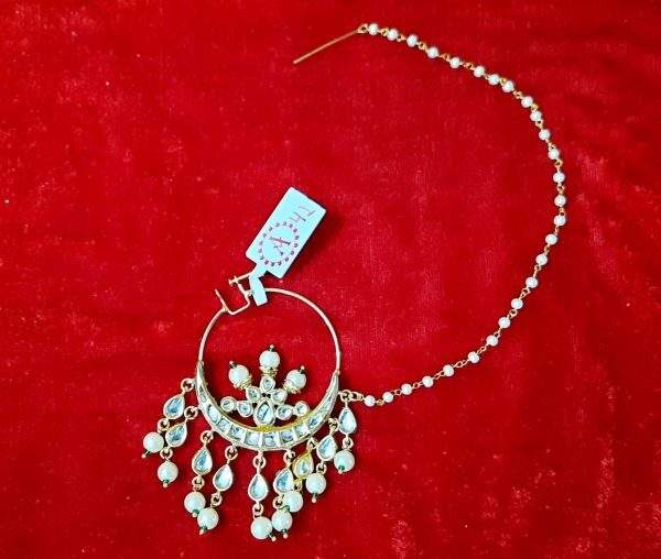 Sparkle Nath Gold Plated Traditional Round Nath for Women in