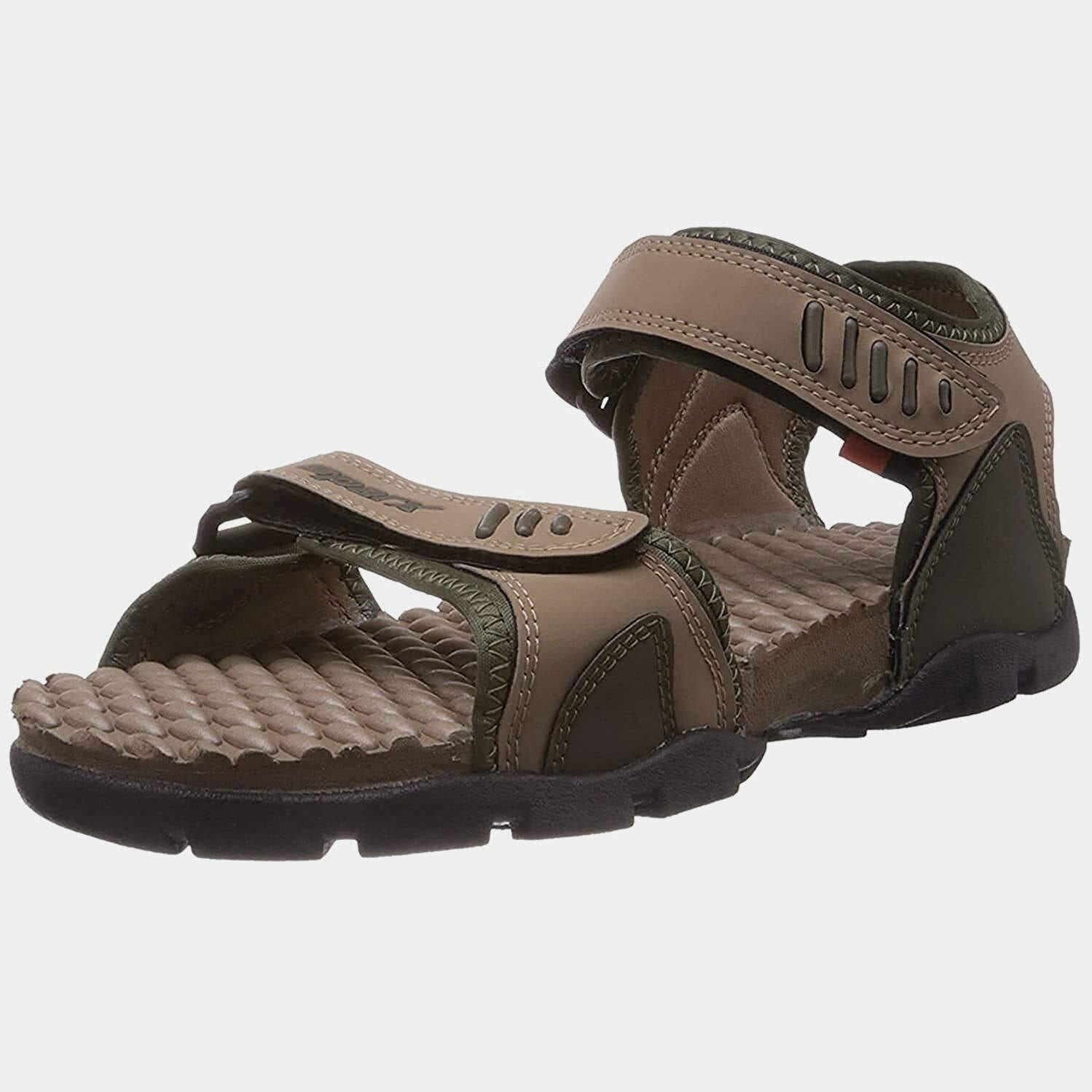 Sparx Best Quality PU Olive Camel Casual Men's Sport Sandal with
